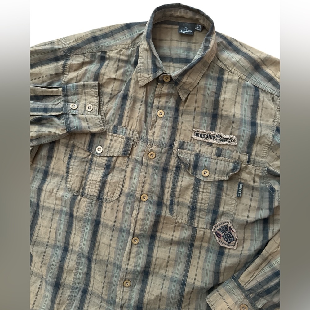 Burnside Men’s Size XL Button Up Skater/Surf Style Collared Shirt‎ Multicolored